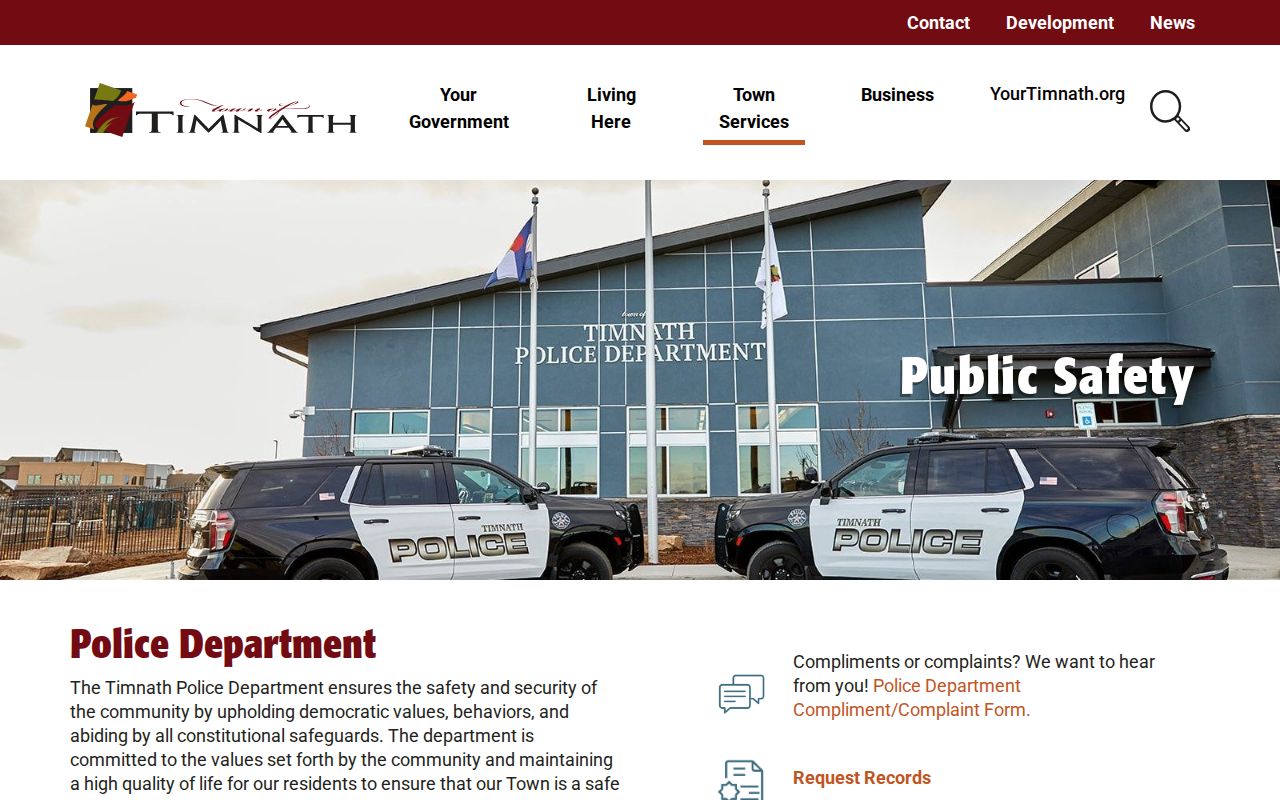 Timnath Police contacts for warrant-related police records